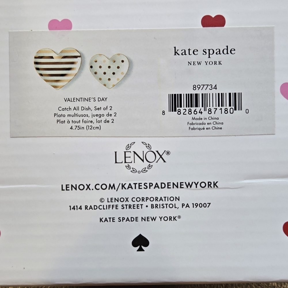 New Kate Spade Heart Dish In Box - Picture 5 of 5